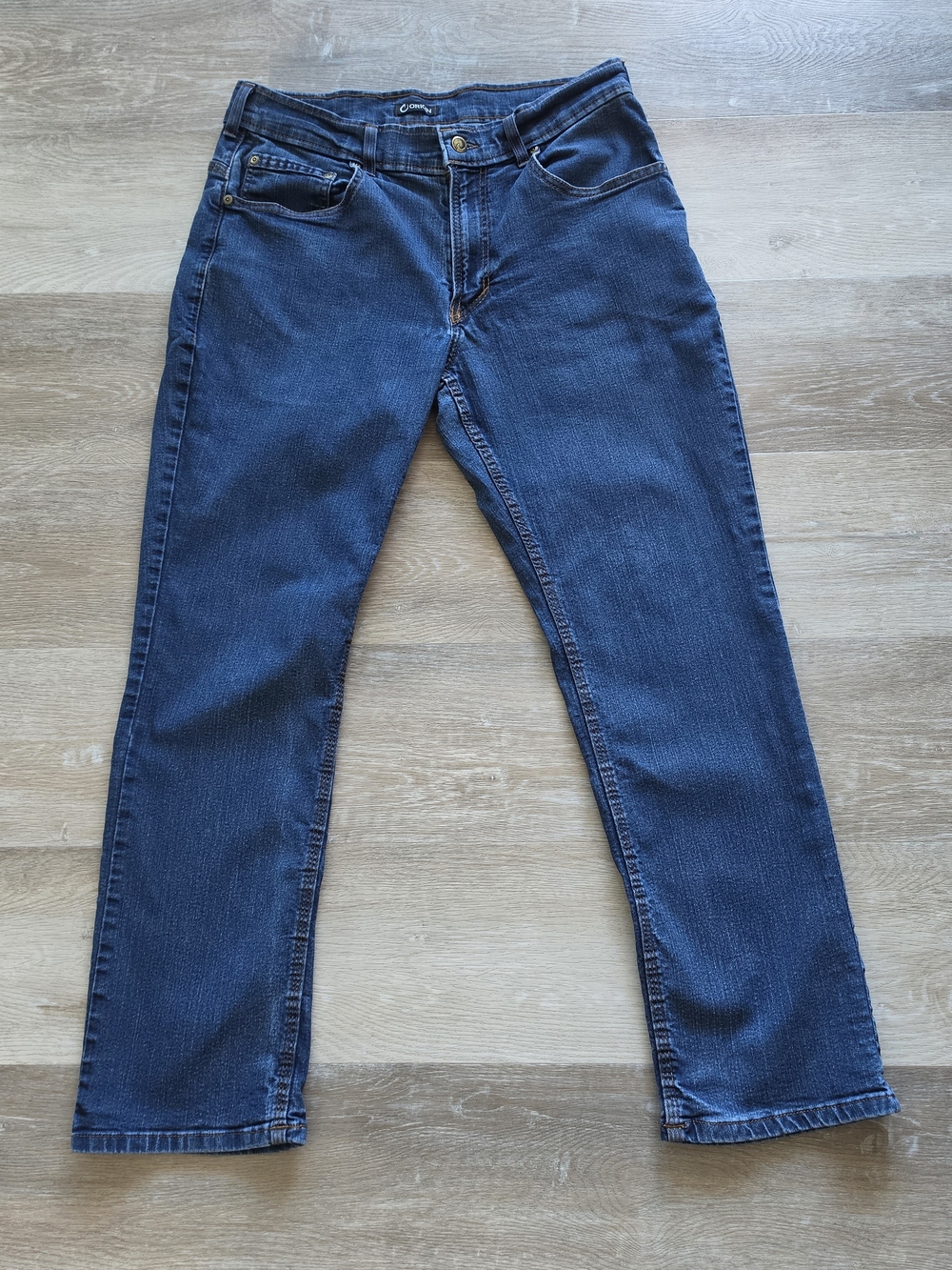 Origin Delta 68 Men's Jeans 34x30 Blue Straight Fit Made In USA Stretch Denim